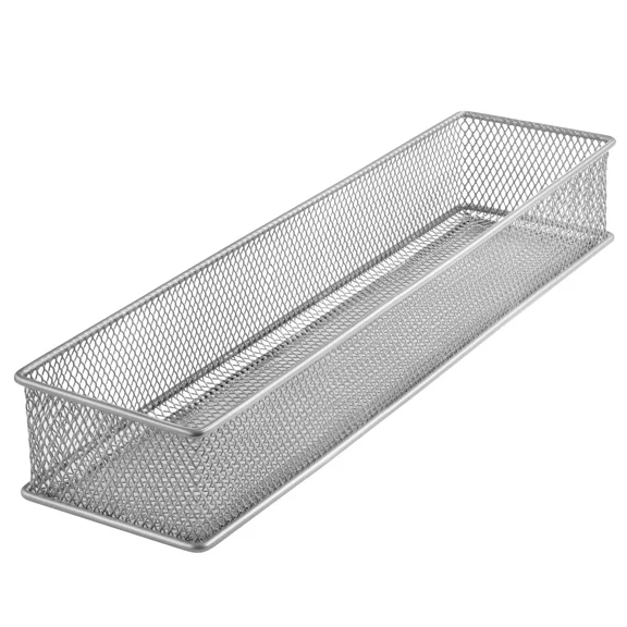 Silver Mesh Drawer Cabinet Organizer Bin, Office Desktop Organizer 1592