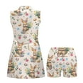 thumbnail image 5 of COEQINE Easter Bunny Egg Rose and Tulip Print Women's Tennis Dress with Pockets and Shorts Sleeveless V-Neck Exercise Dresses Zip Up Soft 2 Piece Set Golf Outfits, XS, 5 of 7