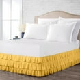 thumbnail image 2 of CCNY 9" Inch Drop Multi Ruffled Bed Skirt King Size 100% Microfiber Made Golden Color, 2 of 6