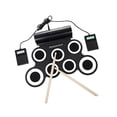 thumbnail image 3 of Tambor electrónico con 7 almohadillas, instrumento musical eléctrico, juego de batería de mesa, tambor de mano para niños y niñas, regalo profesional para niños, 3 of 8