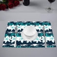 thumbnail image 2 of MKHERT Tropical Frangipani Flowers with Palm Trees and Stripes Placemats Table Mats for Dining Room Kitchen Table Decoration 12x18 inch,Set of 4, 2 of 4