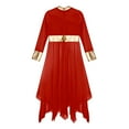 thumbnail image 4 of YONGHS Kids Girls Metallic Long Sleeve Praise Lyrical Dance Dress, 4 of 4