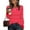 Red, variant on HOMBOM Womens Crew Neck T-Shirts Puff Sleeve Winter Long Sleeve Tops Striped Relaxed Fit for Women