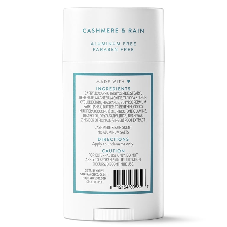 Native Deodorant, Cashmere and Rain, Long-Lasting Odor Protection
