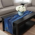 thumbnail image 4 of Navy Blue Marble Table Runner 72 Inches Long, Contemporary Ink Painting Abstract Kitchen Coffee Dining Table Decoration for Home Party Birthday Wedding Home Decor 13x72 Inches, 4 of 8