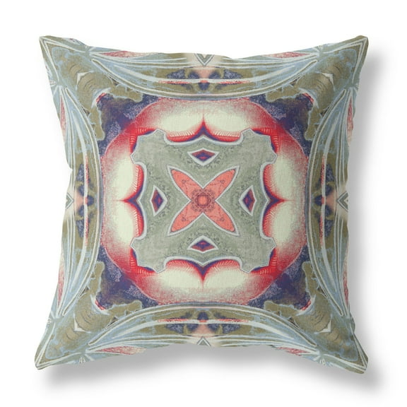 16â€ Sage Pink Geo Tribal Indoor Outdoor Throw Pillow