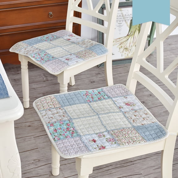 100% Cotton, Breathable, Thin, All-Season Dining Chair Cushion, Office/Computer Chair Cushion, Winter Style With Straps For Non-Slip