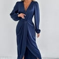thumbnail image 5 of PFRNLF Dresses for Women ,Womens Long Sleeve Wedding Guest Dress V Neck Cocktail Church Maxi Dresses, 5 of 8
