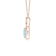 thumbnail image 2 of ANGARA Natural Aquamarine Infinity Heart Pendant with Diamond Halo in 14K Rose Gold for Women (Size-7mm) | March Birthstone, Anniversary, Jewelry Gift for Women | Natural Aquamarine Necklace, 2 of 9