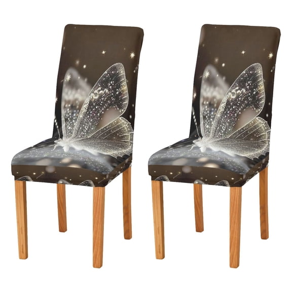 BZSMCE Chairs Slipcovers Dining Chair Covers Glittering Butterfly Creative Pattern