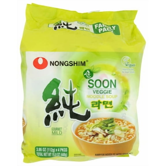 Nong Shim Soon Veggie Ramyun Noodle 15.8 oz (Pack of 8)