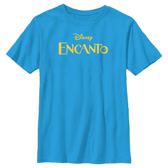 Boy's Encanto Classic Logo  Graphic Tee Turquoise Large