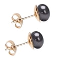 thumbnail image 2 of Aretes Perla Cultivada y Chapa de Oro, Negros, 2 of 5