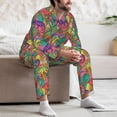 thumbnail image 7 of Salouo Colorful Dinosaur Print Button-Front Long Sleeve Pajama Set for Men, Soft 2Pjs Men's Long Sleeve Sleepwear-Medium, 7 of 7