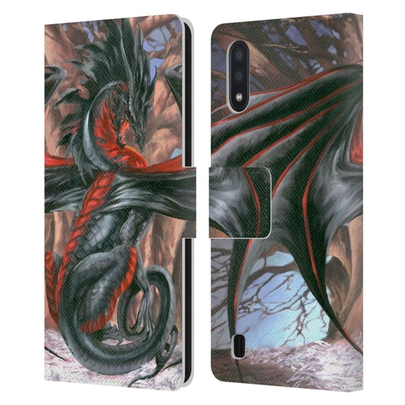Head Case Designs Officially Licensed Ruth Thompson Dragons Malice Leather Book Wallet Case Cover Compatible with Samsung Galaxy A01 (2020)