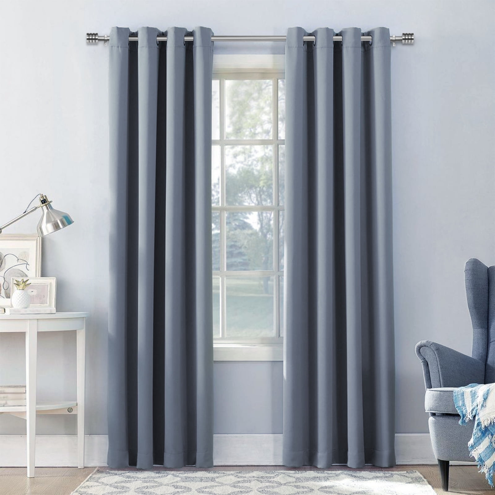 Urbanest Adjustable Spire Curtain 5/8" Rod, 28"-48", Brushed Steel