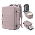 thumbnail image 1 of Mochila de viaje coowoz Carry On para mujer y hombre Lotus Pink, 1 of 7