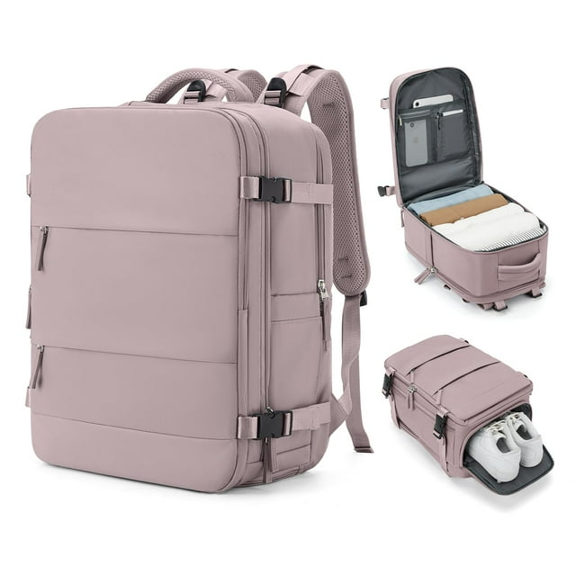 Mochila de viaje coowoz Carry On para mujer y hombre Lotus Pink