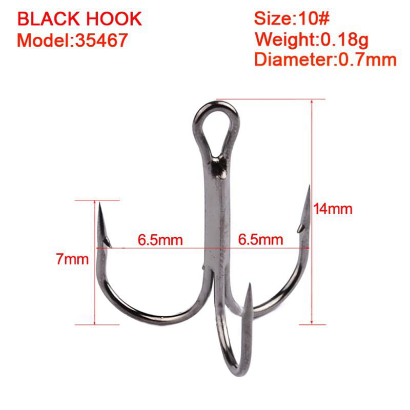 50*Fishing Hook Strength 2x 3x Treble Hooks Hi-carbon steel Hooks High-Quality 