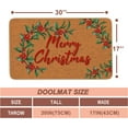 thumbnail image 3 of Holly Rug Merry Christmas Doormat Outdoor Entrance Christmas Rug for Outdoor Welcome Mats for Front Door, Brown Indoor Christmas Mat Non Slip Doormat Indoor or Outdoor for Home Decor, 30 X 17 Inch, 3 of 6