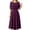 Purple-Y, variant on Women's Elegant Solid Color Waist Defining Short Sleeve Party Wedding Mother Of The Bride Dress RD1 L