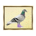 thumbnail image 3 of Stupell Industries Pigeon In Purple Sneakers Retro Patterned Background Graphic Art Metallic Gold Floating Framed Canvas Print Wall Art, Design by Amelie Legault, 3 of 5