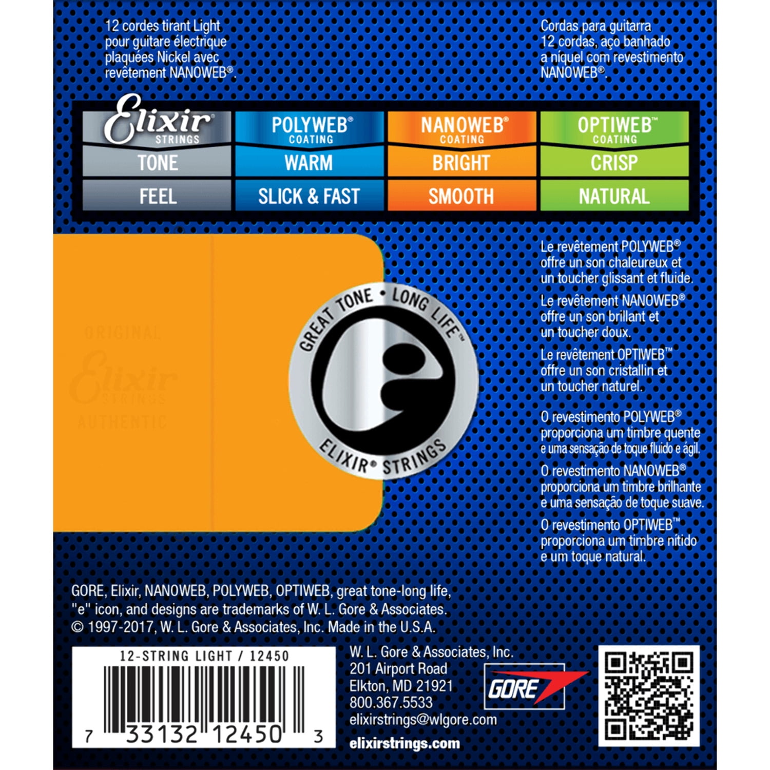 Elixir  Nanoweb Anti-Rust 12-String Light Electric Guitar Strings Set