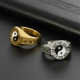 thumbnail image 4 of PAURO Mens Stainless Steel Ring Tai Chi Yin Yang Balance Ring Taoism Zen Spirit Talisman Signet Band Gold Size 12, 4 of 5