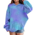 thumbnail image 4 of Mercatoo Girls Trendy Tie Dye Hoodies Teens Oversized 𝐇ooded Sweatshirts Cute Rainbow Long Sleeve Fall Winter School Hoodie, 4 of 7