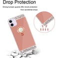 thumbnail image 6 of Mignvoa New iPhone Mini 5.4" Diamond Glitter Case Mirror Makeup for Girls Women Protective Cover Bling Crystal Rhinestone Ring Holder Kickstand for Apple iPhone Mini 5.4 inch 2020(Rose Gold), 6 of 7