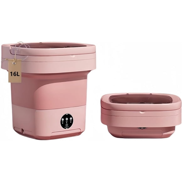 Portable Washing Machine GRINCHAT 16L Foldable Pink