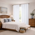thumbnail image 2 of MKHILL Aether 2 Pieces Pure White Curtains 90 Inch Long for Standard Windows, Thermal Insulated Room Darkening Drapes for Bedroom, Each 50"W x 90"L, Pure White, 2 of 11