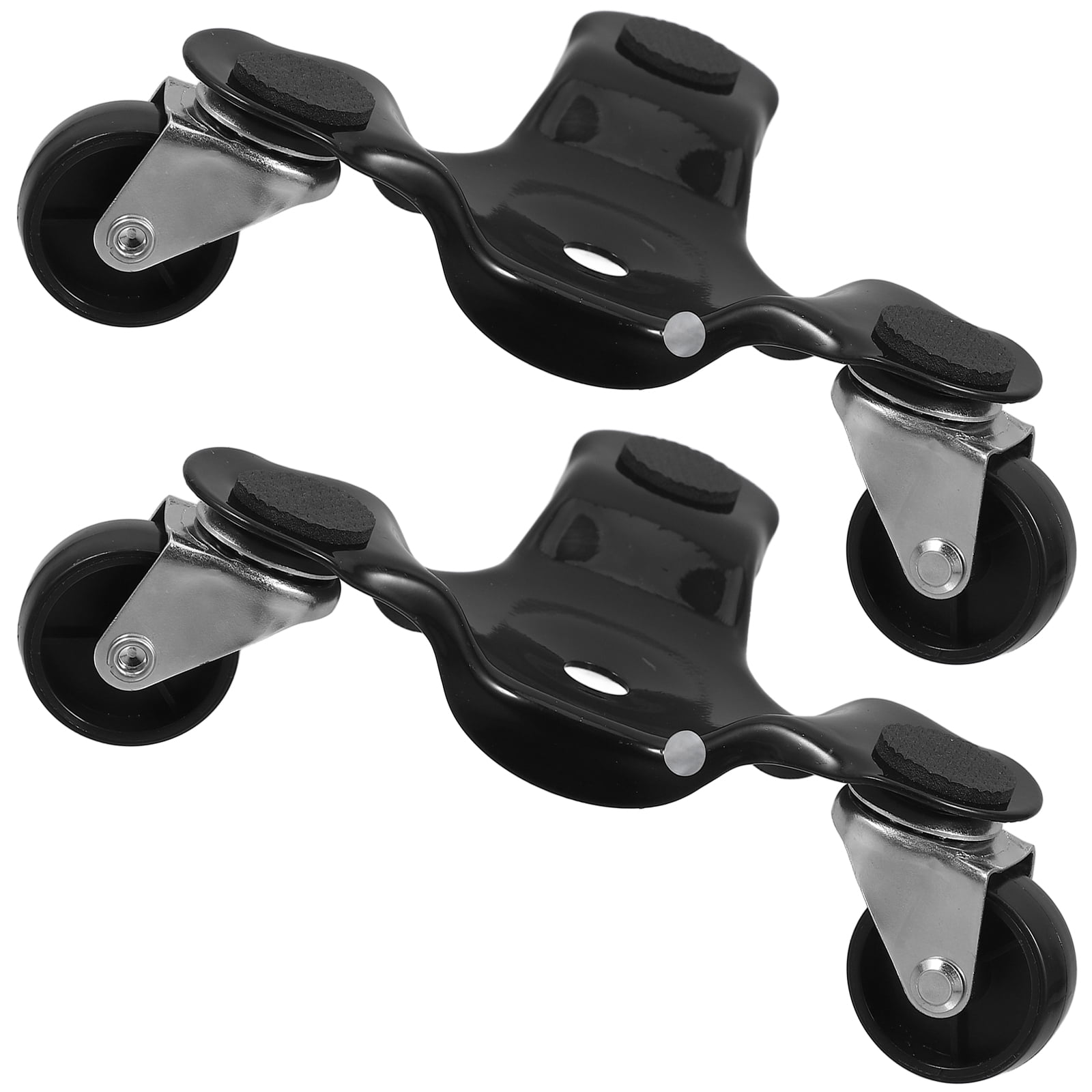 EXHUMKY Carbon Steel ABS Furniture Dolly, Heavy Duty Mover, Flexible Swivel, Black, 4Pcs