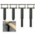 thumbnail image 1 of 4 Set Metal Adjustable Bed Support Legs, Bed Frame Support Legs for Wooden Slat and Metal Bed Frame, Black, 1 of 7