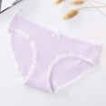 thumbnail image 2 of hoksml Ribbed Lace Panties for Women - Comfortable Briefs with Bow Detail, Everyday Underwear, 2 of 5
