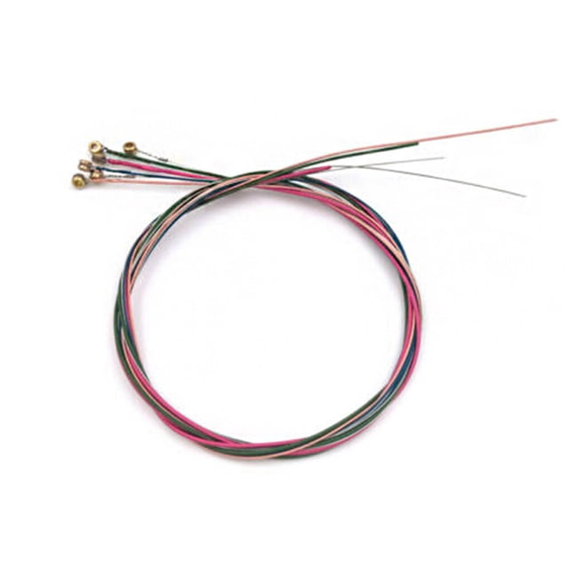 pitrice 6PCS Acoustic Guitar Strings Set Rainbow E-A String Parts Steel Copper Alloy Instrument Accessory Rustproof Sufficient Gears Colorful String