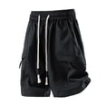 thumbnail image 3 of successthop Soccer Shorts Men Rayon Knee Length Sweatpant Shorts Drawstring Elastic Waist Bottoms Quick Dry Beachwear 2XL, 3 of 5