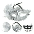 thumbnail image 3 of Unique Bargains 1 Pc Lily Princess Half Face Party Mask for Masquerade Party Silver Tone, 3 of 5
