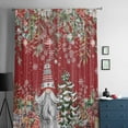 thumbnail image 5 of Red Christmas Gnomes Semi Sheer Curtains Drapes for Living Room,Bedroom,French Doors Window 45 Inches Long,Xmas Tree Poinsettia Winter Gifts Rod Pocket Chiffon Curtain Drapery Voile Draperies Panel, 5 of 6
