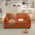 thumbnail image 5 of 75" Love Seat Couches, Noelse 2 Seater Soft Modular Sofa with Double Layer Upholstered Seat Cushion, Pet Friendly Cloud Couch with 2 Pillows for Living Room Bedroom and Apartment, Orange, 5 of 11