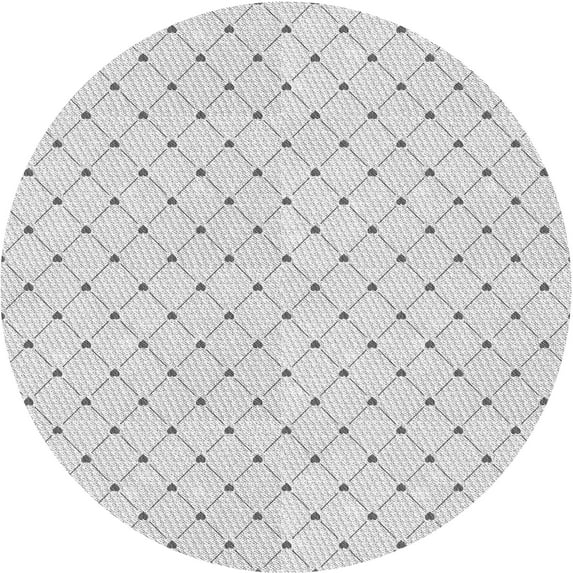 Ahgly Company Machine Washable Indoor Round Transitional Platinum Gray Area Rugs, 5' Round