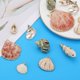 thumbnail image 4 of 1 caja de 16 piezas de 8 estilos de dijes de conchas naturales, dijes de conchas marinas de verano, océano, playa, conchas, cauri, vieiras, cuentas, dijes marinos, 4 of 9