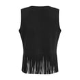 thumbnail image 7 of GEWSEY Women Boho Western Tassel Vest Open Front Suede Fringe Cardigan Sleeveless Jacket Vintage Hippie Outwear (Black, XXL), 7 of 7