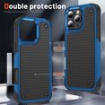 thumbnail image 2 of Dteck Case for iPhone 16 Pro,Shockproof Silicone Heavy Duty Dual Layer Protective Hard PC Textured Back & Soft Bumper Cover for iPhone 16 Pro,Navyblue, 2 of 7