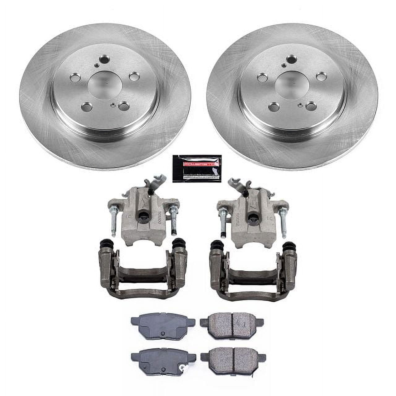 PowerStop Rear Stock Replacement Brake Pad and Rotor Kit with Calipers Fits: LEXUS Select Models KCOE6498