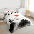 thumbnail image 3 of Homewish Japanese Ukiyo-E Full Size Comforter Sets,Painting Art Bedding Comforter Set,White Gray Bedding Sets For Adults,Breathable Home Decor Reversible,3pcs, 3 of 8