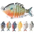 thumbnail image 2 of 6 Sections Artificial Fishing Lure Wobbler Fish Swim Bait Tackle Tool - Hard Fish Hook Simulation Baits 3D Fish Artificial Spinning Tackle, 2 of 8
