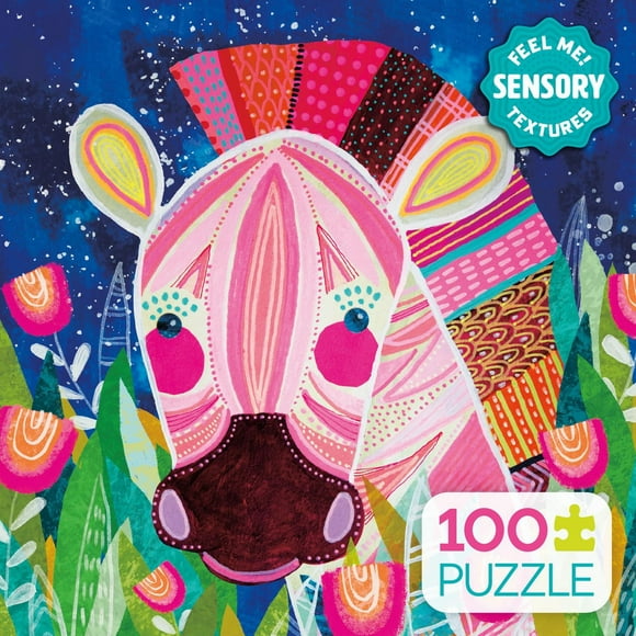 Ceaco Sensory Colorful Zebra 100pc Kids Puzzle