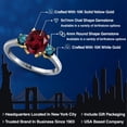 thumbnail image 2 of Gem Stone King 10K Two Tone Gold Red Rhodolite Garnet and Blue Diamond Engagement Ring for Women | 2.54 Cttw | Oval 9X7MM | Gemstone January Birthstone | Size 9, 2 of 6