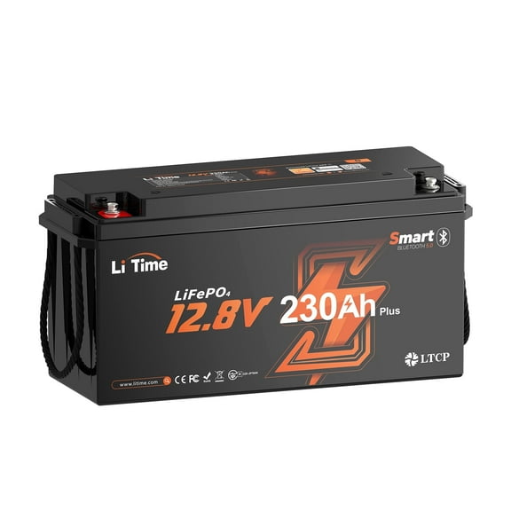 LiTime 12V 230Ah Bluetooth Lithium RV Battery 200A BMS LiFePO4 Battery for Trolling Motor RV Solar